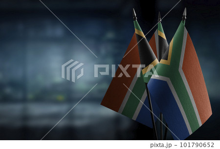 Small flags of the South Africa on an abstract...の写真素材 [101790652] - PIXTA
