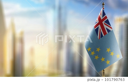 Small flags of the Tuvalu on an abstract blurry background Small flags of the Tuvalu on an abstract blurry background 101790763