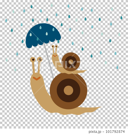 Parent and child of a snail with an umbrella in the rain Parent and child of a snail with an umbrella in the rain 101792874