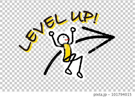 加強，水平，技能，箭頭插圖黃色 101794015