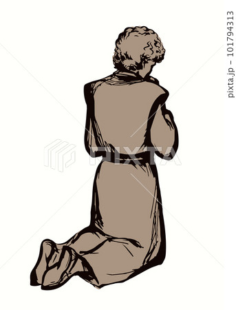 Anointing for the kingdom. Vector drawing 101794313