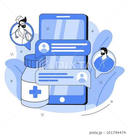 illustration doctor and patient consultation correspondence between patient and doctor 101794474