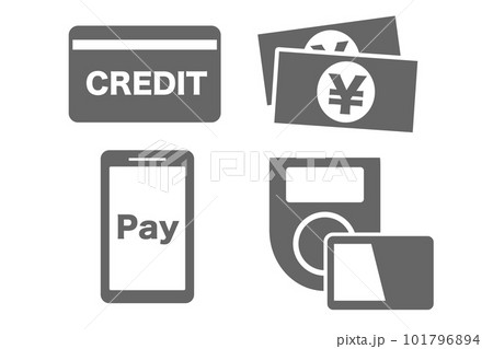 クレジット、現金、Pay、電子マネーのアイコン集 101796894