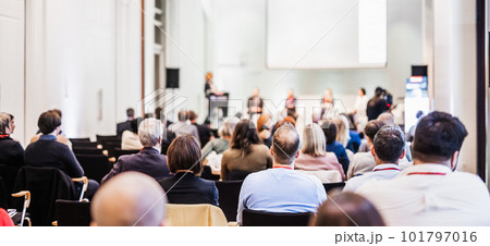 Round table discussion at business conference meeting event.. Audience at the conference hall. Business and entrepreneurship symposium Round table discussion at business conference meeting event.. Audience at the conference hall. Business and entrepreneurship symposium 101797016