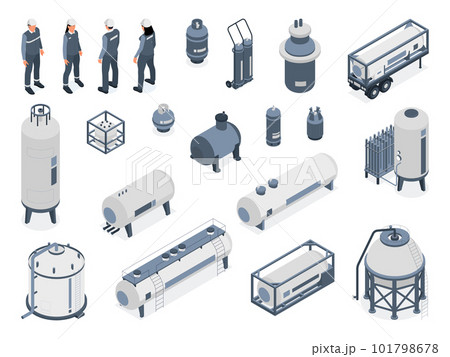 Compressed Gas Isometric Icons 101798678
