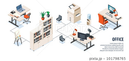 Office Isometric Infographics Office Isometric Infographics 101798765