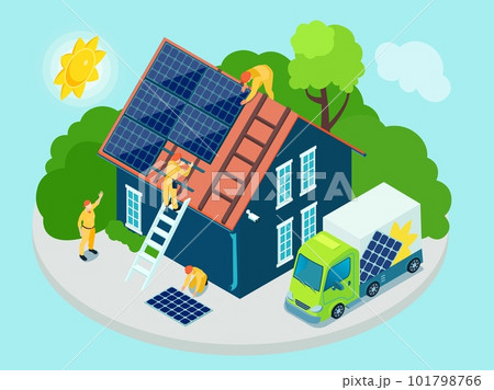 Modern Green Home Composition 101798766