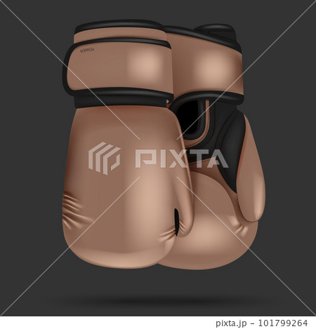 Color boxing gloves. Sport hands punch items for boxers equipment. 3d isolated objects utter vecto 101799264