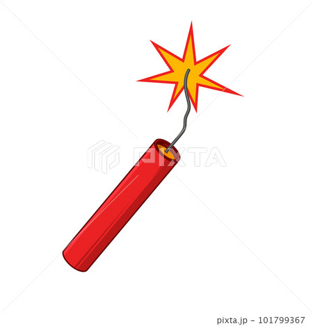 Illustration of dynamite isolated on white background. Design element for poster, card, banner, logo, label, sign, badge, t shirt. Vector illustration 101799367