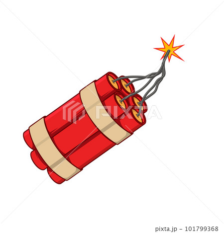 Illustration of dynamite isolated on white background. Design element for poster, card, banner, logo, label, sign, badge, t shirt. Vector illustration Illustration of dynamite isolated on white background. Design element for poster, card, banner, logo, label, sign, badge, t shirt. Vector illustration 101799368