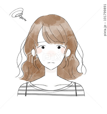 髪のうねりに悩む女性 髪のうねりに悩む女性 101799891