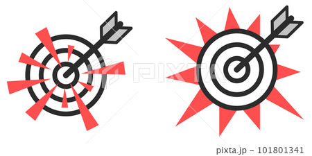 矢が的の中心に当たり大当たりしたイラスト 101801341