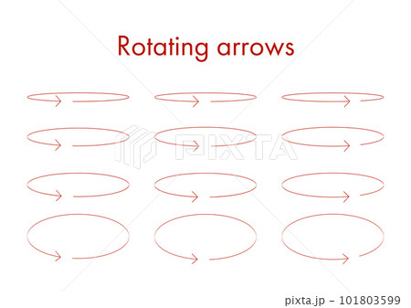 回転する細い線の矢印セット 101803599