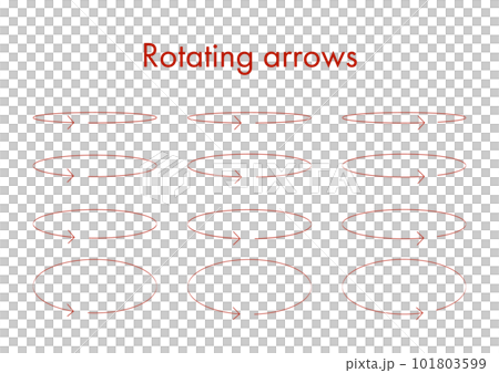 回転する細い線の矢印セット 101803599