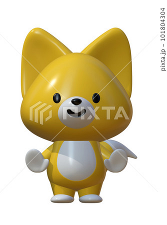 3D立体きつねキャラクターのイラスト素材 [101804304] - PIXTA