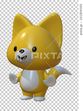 3D three-dimensional fox character 101804305