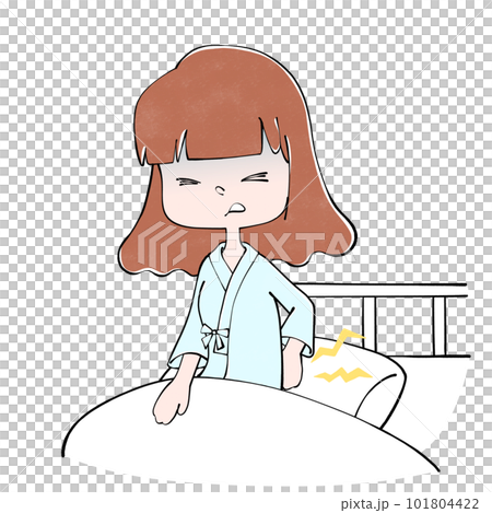 入院　腰痛　女性のイラスト 101804422