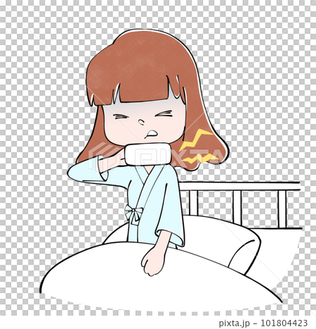 入院　むちうち　女性のイラスト 101804423