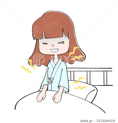 入院　あちこち痛い　女性のイラスト 101804424