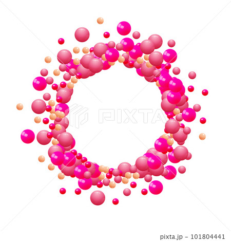 Colorfull balls 3d render. Colorfull balls on white background. Abstract digital illustration. Photoframe. eps 10 101804441