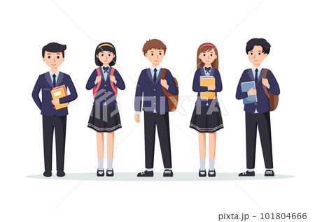 character high school student in school uniform vector illustration 101804666