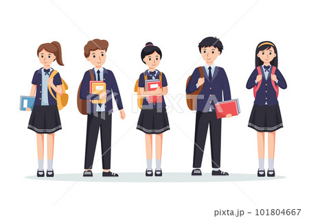 character high school student in school uniform vector illustration 101804667