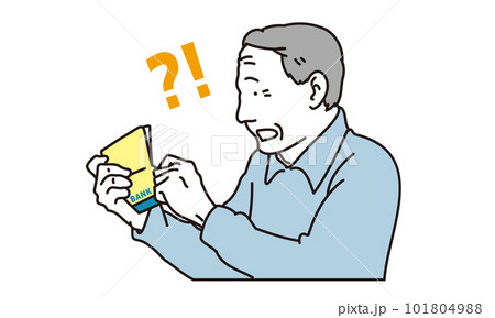 銀行の残高に驚く高齢者 銀行の残高に驚く高齢者 101804988