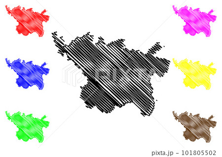 Vulkaneifel district (Federal Republic of Germany, State of Rhineland-Palatinate) map vector illustration, scribble sketch Vulkaneifel map 101805502