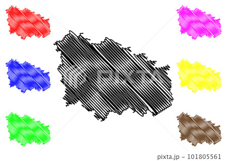 Wittenberg district (Federal Republic of Germany, rural district, Free State of Saxony-Anhalt) map vector illustration, scribble sketch Wittenberg map 101805561