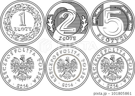 Set Polish Money one, two and five zloty coins Set Polish Money one, two and five zloty coins 101805861