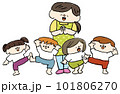 ダンスをする幼稚園、保育園児と先生のイラスト 101806270