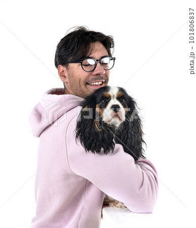 cavalier king charles and owner cavalier king charles and owner 101806837