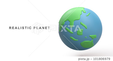 3D realistic planet on white background. Vector illustration. 101806979