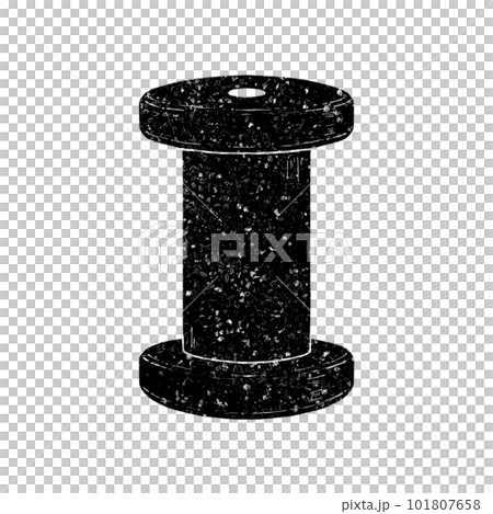 糸が巻かれた木製ボビン/スタンプ風 糸が巻かれた木製ボビン/スタンプ風 101807658