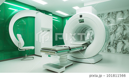 MRI - Magnetic resonance imaging scan device in Hospital. Medical Equipment and Health Care. 101811566