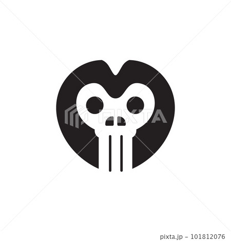 skull cranium head long tooth modern simple logo design vector skull cranium head long tooth modern simple logo design vector 101812076