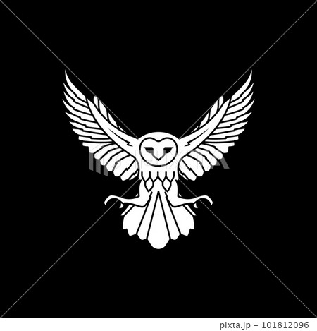 animal nocturnal flying barn owl hunting pounce dark night modern logo design vector 101812096
