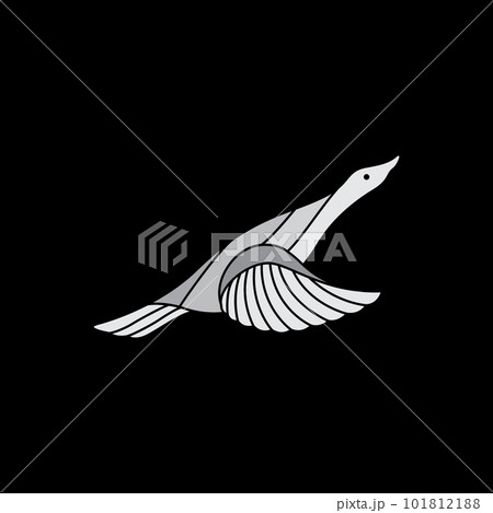 flying goose swan colorful white modern flat logo design vector 101812188