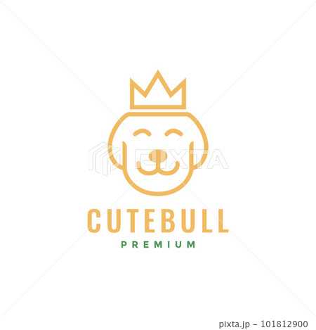 animal pets dog bull smile crown mascot line modern logo design vector animal pets dog bull smile crown mascot line modern logo design vector 101812900