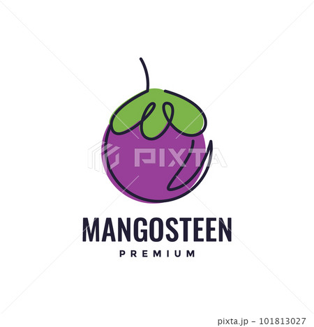 sweet fresh fruit purple mangosteen line art modern logo design vector sweet fresh fruit purple mangosteen line art modern logo design vector 101813027
