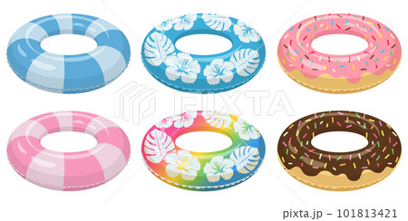浮き輪のイラストセット 101813421