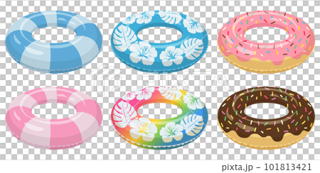 浮き輪のイラストセット 101813421