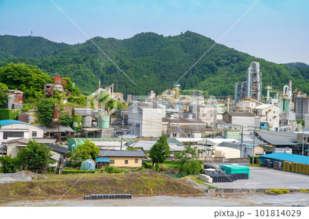嘉多山公園付近からの眺め 石灰工場と共存の風景 栃木県佐野市 嘉多山公園付近からの眺め 石灰工場と共存の風景 栃木県佐野市 101814029