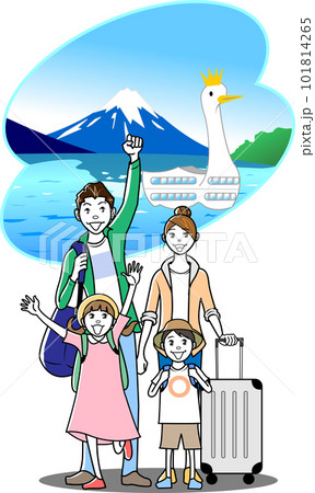 湖を訪れる家族の観光客 湖を訪れる家族の観光客 101814265