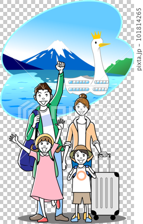 湖を訪れる家族の観光客 湖を訪れる家族の観光客 101814265