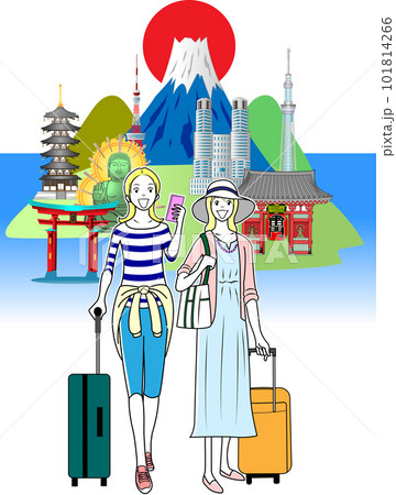 日本観光を楽しむ女性観光客 101814266