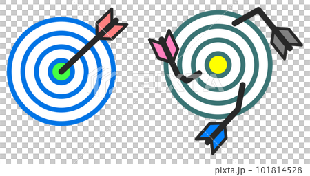 箭飛向目標的命中和未命中的插圖 箭飛向目標的命中和未命中的插圖 101814528