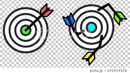 箭飛向目標的命中和未命中的插圖 箭飛向目標的命中和未命中的插圖 101814529