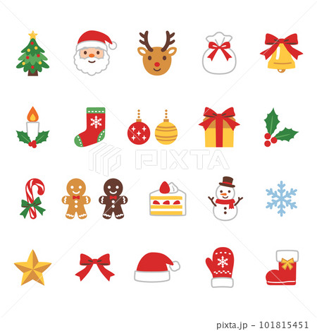 かわいいクリスマスアイコンセット かわいいクリスマスアイコンセット 101815451