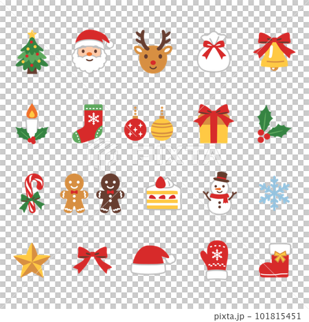 かわいいクリスマスアイコンセット かわいいクリスマスアイコンセット 101815451